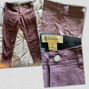 Democracy skinny jeans eggplant sz 14 ab solutions
